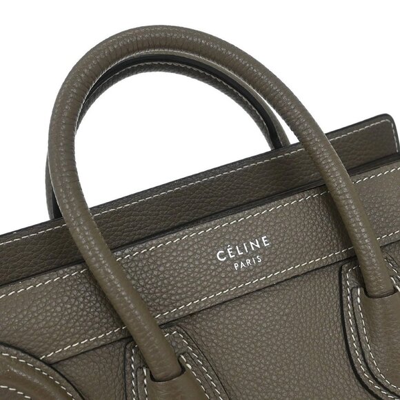 Celine Brown Leather Nano Luggage Tote Bag F-AT-1127 F-CU-1157 155359 - Picture 6 of 10